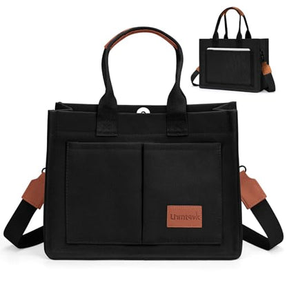 LHMTQVK Canvas Tote Bag for Women, Work & Bible Study Handbag - color: Black