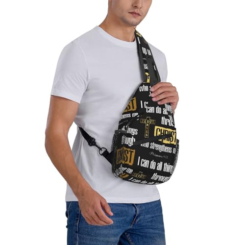 Jesus Christian Cross Sling Backpack Shoulder Chest Bag For Men Women Hiking Travel Crossbody Daypack - color: Jesus Christian Cross-0001