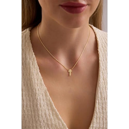 VIROMY Gold Cross Necklace for Women - Dainty Diamond Cross Pendant Necklaces Non Tarnish Waterproof Necklace Simple Choker Minimalist Jewelry - style: F-Cross-Gold