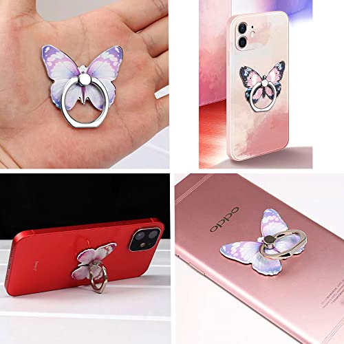 Kinizuxi Butterfly Phone Ring Holder Stand,360° Rotation Finger Grip - color: 1 Purple