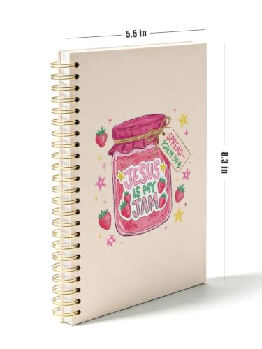 Strawberry Jesus Christian Notebook Journal for Women 5.5x8.3 - color: jesus is my jam