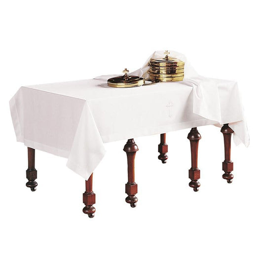 Murphy Robes Communion Table Linens - White Element Cover and Embroidered Table Cloth, 2-Piece Set, Latin Cross