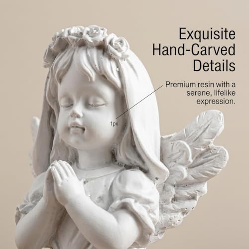 Guardian Angel Figurine Praying Hands Statue Cherub Statue, Girl - color: Angel-girls