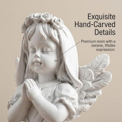 Guardian Angel Figurine Praying Hands Statue Cherub Statue, Girl - color: Angel-girls