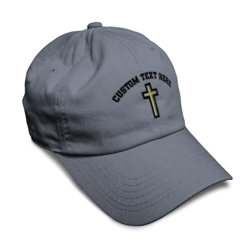 Soft Baseball Hat Embroidered Dad Hat Chaplain Cross Jesus God Christian Faith Men & Ladies Baseball Cap - color: Dark Grey Personalized Text Here