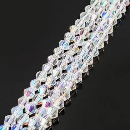 250pcs Czech 6mm (0.24 Inch) Faceted Bicone Crystal Glass Loose Beads Spacer Bulk Crystal AB for DIY Craft Jewelry Making CCB602 - color: Crystal Ab, size: 6mm - 250pcs