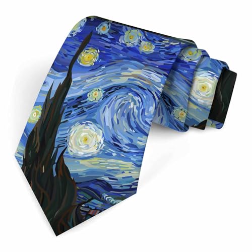 funny Ties for Men Business Novelty Men's Neckties for Festival Holiday Party Valentine's Day Wedding Christmas - color: Starry Night