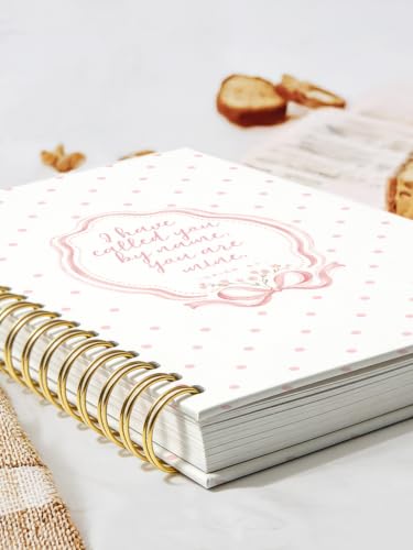Pink Bow Polka Dot Christian Notebook Journal for Women 5.5x8.3 - color: ISAIAH 43:1