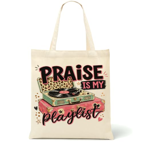 Faith Canvas Tote Bag, Christian Gifts for Women Mama Sister Inspirational Bible Verse Birthday Christmas - color: Christian 873