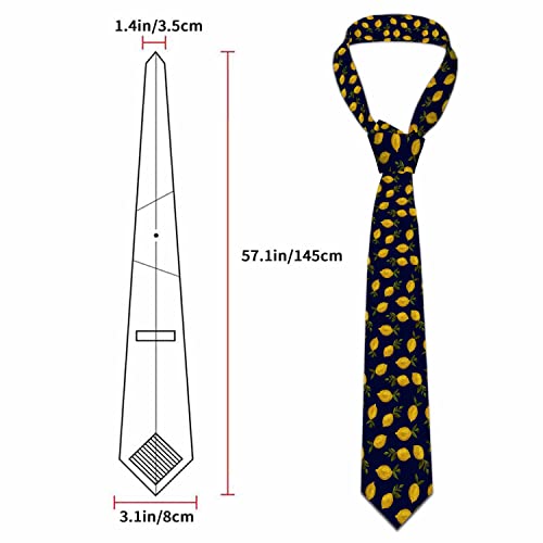 Black Dots Men's Neckties Retro Classic Circle Geometry Men's Tie for Mens Teens Business Work Casual Wedding Party - color: Yellow Lemon