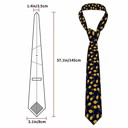Black Dots Men's Neckties Retro Classic Circle Geometry Men's Tie for Mens Teens Business Work Casual Wedding Party - color: Yellow Lemon