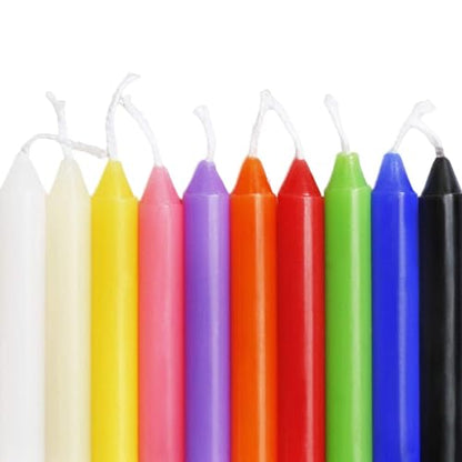 HELLY Unscented 4" Mini Chime Ritual Spell Taper Candle - color: 4"100pcs-colored