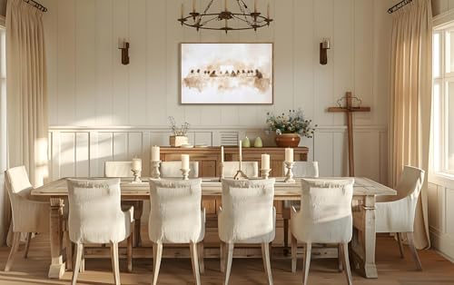 Jesus Last Supper Wall Art, Christian Wall Decor Paintings, Christ Pictures Religious Home Decor for Living Room Dining Room Church Prayer Room Bedroom 24x36 inch Floating Framed - color: Last Supper, size: 36"L x 24"W