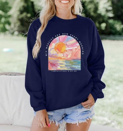 Christian Sweatshirts for Women Jesus Religious Faith Tops - color: Blue, size: Small