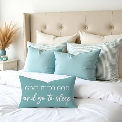 Decorative Throw Pillow Covers 12x20 Inch Set of 2 – Turquoise - color: Turquoise