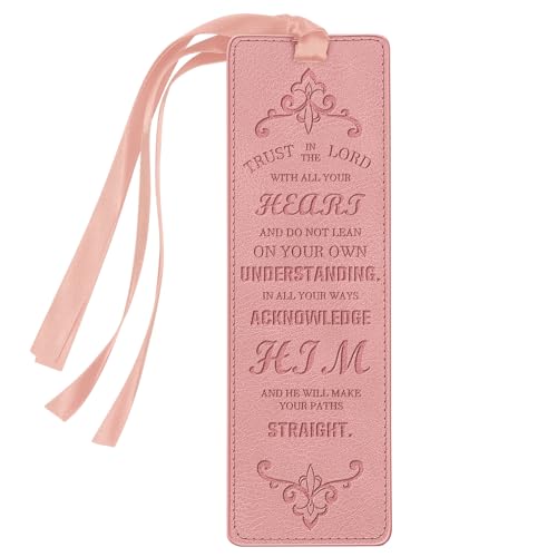 FINPAC Leather Bible Bookmarks, Bible Verse Book Markers - color: Pink