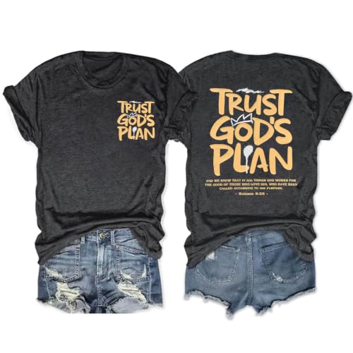 Christian Shirts for Women Religious Saying Tshirt Bible Verse Tee Tops - color: 03-dark Gray, size: Large