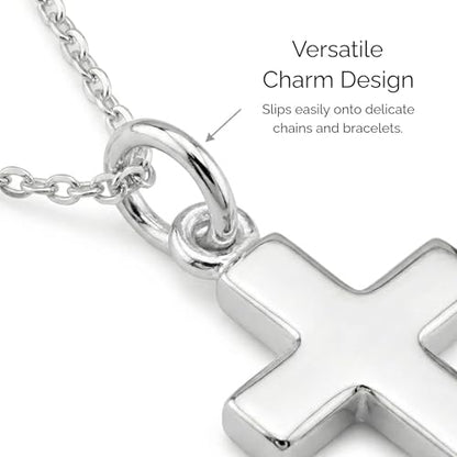Hawaiian Silver Jewelry 925 Sterling Silver Mini Cross Charm Pendant - style: Sterling Silver