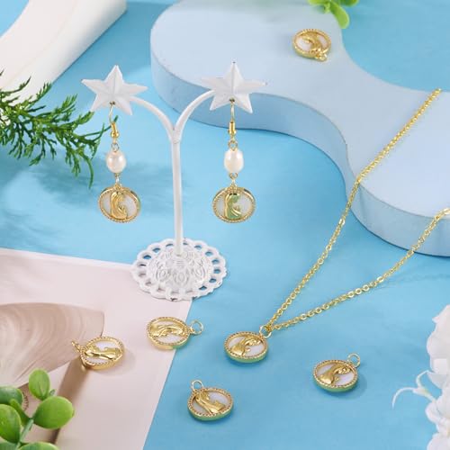 Elecrelive 5Pcs Virgin Mary Charms Rosary Making Supplies Golden Charms - color: Golden, White
