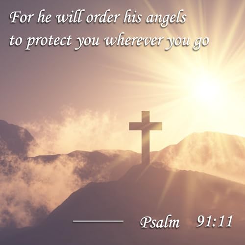 MagEnergy Cross Copper Bracelet for Men Women-Engraved Religious Bracelets - style: Psalm 91:11