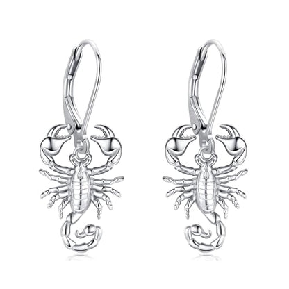 Crab/Mushroom/Lobster/Bat/Angler Fish/Tiger/Elephant/Jellyfish/Flamingo/Scorpion Earrings Dangling Sterling Silver Created Blue Opal Earrings Jewelry Gifts for Women Girls… - style: Scorpion