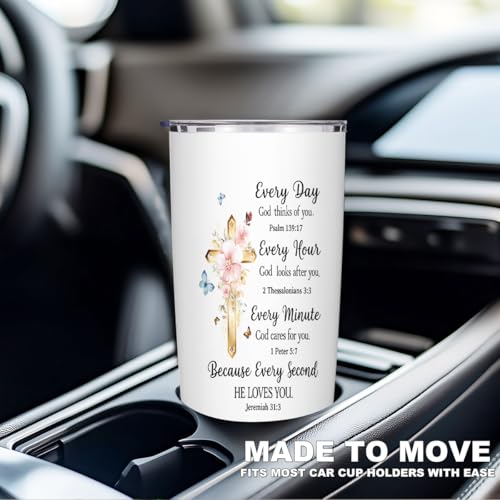Christian Gifts for Women 20oz Stainless Steel Tumbler with Lid and Straw - color: Multi 1371