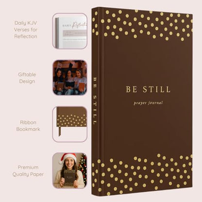 Daily Prayer Journal with Prompts | 90-Day Guided Devotional & Scripture Reflection | Bible Study and Spiritual Growth Tracker | Undated Faith Planner, 5.5x8" - Brown Dotted - color: Dotted Brown