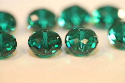 24pcs Adabele Austrian 6mm Faceted Rondelle Crystal Beads Emerald Green - color: Emerald Green, size: 4mm x 6mm - 24pcs