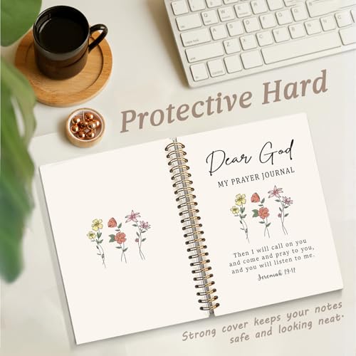 Christian Floral Notebook Journal, Jeremiah 29:11 Prayer Journal for Women, Bible Notebooks for Note Taking, Religious Scripture Hardcover Spiral Notebooks 5.5x8.3 - color: Jeremiah 29:11-dear God, My Prayer Journal
