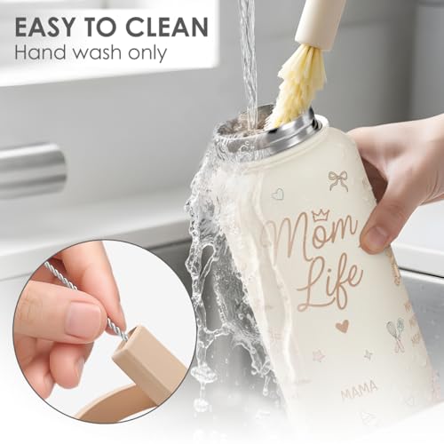 SANDJEST Gift for Mom, Mom Life Water Bottle Stainless Steel 32oz with Lid & Straw, Insulated Bottles Gifts for Mother Friends Women Mother's Day - color: Mom 3