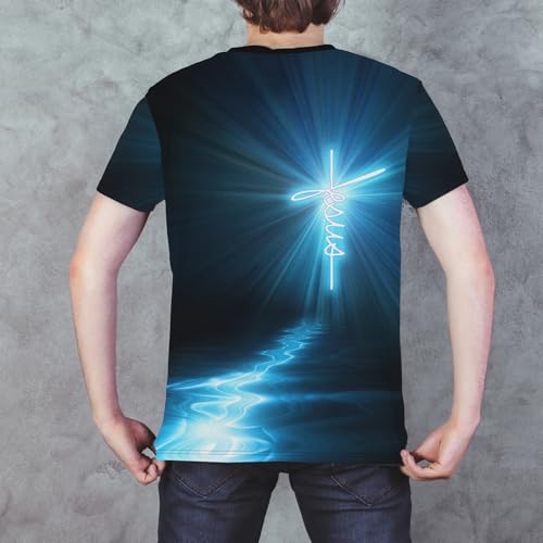 Unisex 3D Graphic T Shirts Printed Casual Short Sleeve Tee Shirt - color: Blue, size: Small
