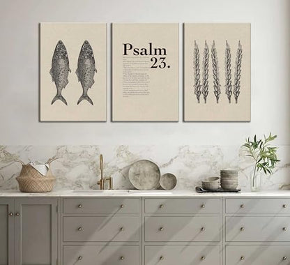 Suvinor 3 Pcs Jesus Feeds The 5000 Canvas Wall Art 12x16in - color: Canvas, size: 16L" x 12W"