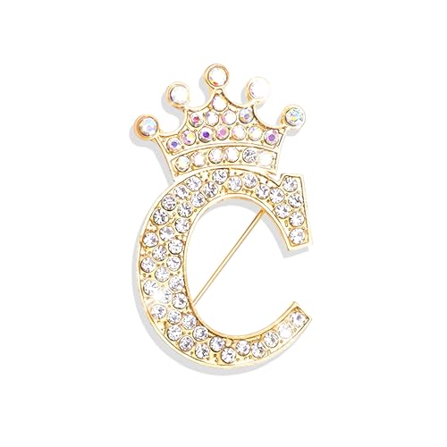 Brooches and Pins for Women A-Z Letter Rhinestone Brooch Pin Jewelry Gifts - color: B8