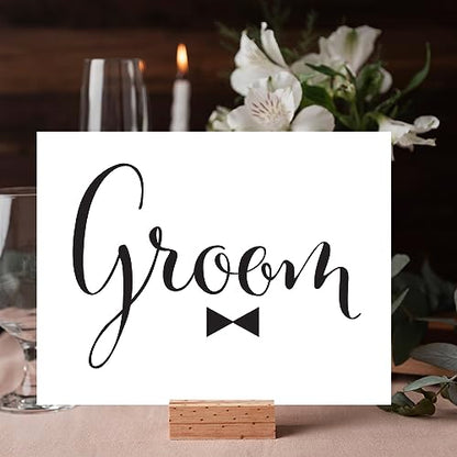 Andaz Press Wedding Party Signs, Formal Black and White, 8.5-inch x 11-inch, Groom, 1-Pack - color: Groom