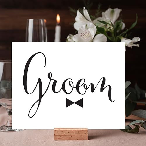 Andaz Press Wedding Party Signs, Formal Black and White, 8.5-inch x 11-inch, Groom, 1-Pack - color: Groom