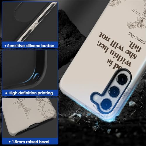 Compatible with Samsung Galaxy S23 Full Body Matte Case Hard Shell Shockproof Screen Lens Protection for Girl Boy Cute Pattern Christian Bible Verse Religious Scripture Jesus - color: Christian Bible Verse Religious Scripture Jesus, size: Samsung Galaxy S