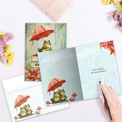 Tree-Free Greetings - Support & Encouragement Card - Artful Designs - 1 Greeting Card + Matching Envelope - Made in USA - 100% Recycled Paper - 5" x 7" - Brighter Frog (GO69872) - color: Brighter Frog