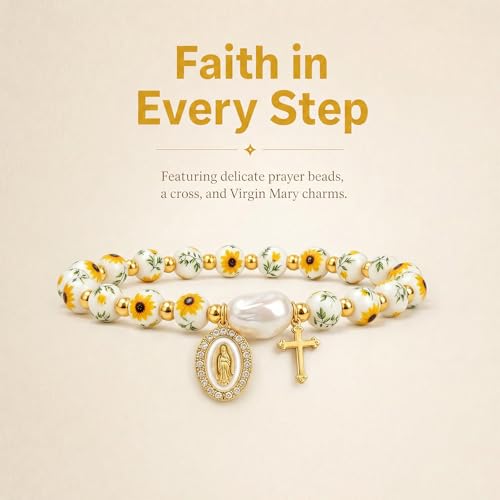 Holy Water Bracelet for Women,Religious Christian FaithJewelry - color: (Yellow1)