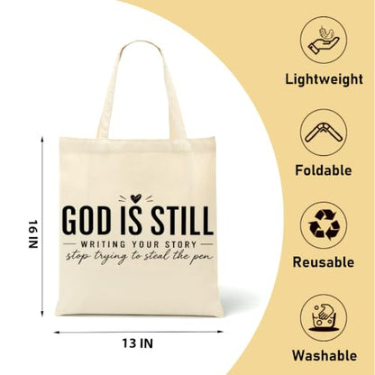 Faith Canvas Tote Bag, Christian Gifts for Women Mama Sister Inspirational Bible Verse Birthday Christmas - color: Faith Based 877