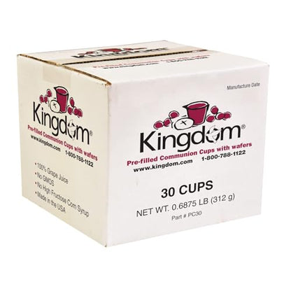 Kingdom Prefilled Communion Cups with Wafers - 30 Count (Pack of 2) - size: 30 Count (Red Juice) (Pack of 2)