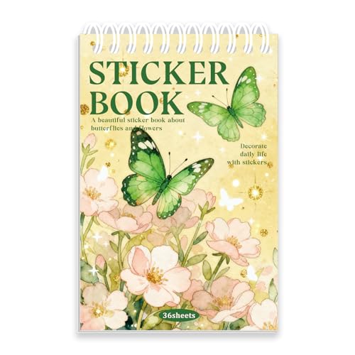 Butterfly Sticker Book 36 Sheets 300+ Pcs Aesthetics Stickers - style: Butterfly