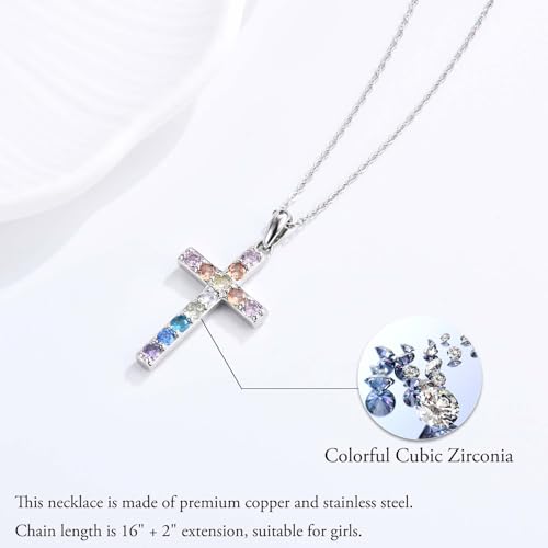 Cross Necklace for Little Girls Catholic Christian Religious Gifts - color: Kindergarten Graduation
