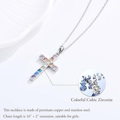 Cross Necklace for Little Girls Catholic Christian Religious Gifts - color: Kindergarten Graduation