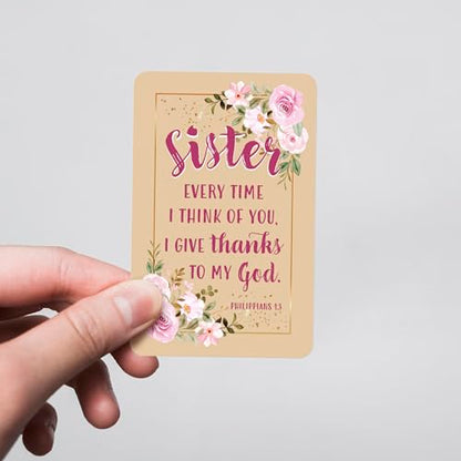 Logos Trading Post Sister, Phil 1:3 Wallet Scripture Cards, Pack of 12 - color: Sister