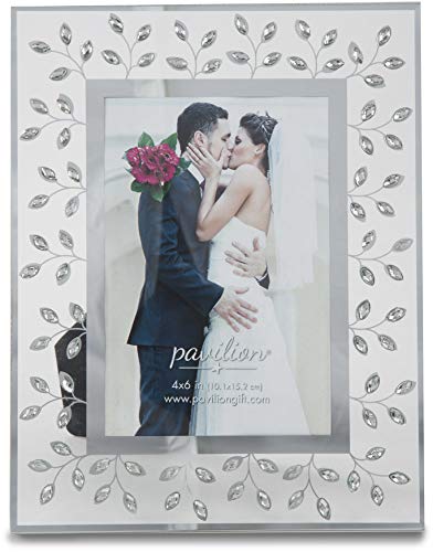 Pavilion Gift Company Glorious Occasions Tree Branch White Crystal Wedding Picture Frame, 4" x 6", Silver - color: Silver