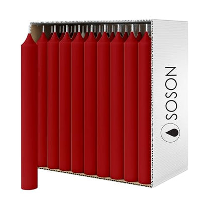 Red Taper Candles, 5 Inch, Set of 24, Unscented Bulk Ritual Candles - color: Red, size: 5 inch - 24 pack