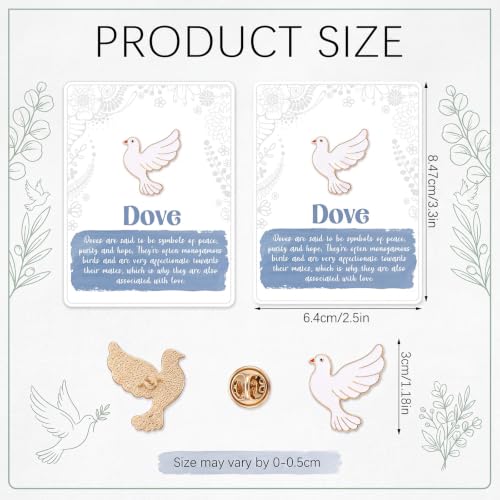 Quelay 30 Sets Dove Pins with Card Bulk White Peace Bird Badge Brooch Symbol of Peace Hope Love Sympathy Memorial Gifts for Funeral Baptism Wedding Baby Shower Religious Party Favors - style: Dove