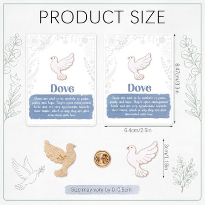 Quelay 30 Sets Dove Pins with Card Bulk White Peace Bird Badge Brooch Symbol of Peace Hope Love Sympathy Memorial Gifts for Funeral Baptism Wedding Baby Shower Religious Party Favors - style: Dove