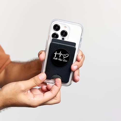 Faith Hope and Love - for Women - Christian Bible Verse PopSockets PopGrip: Swappable Grip for Phones & Tablets PopSockets PopWallet for MagSafe - style: Magnetic PopWallet