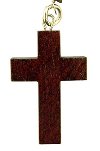 Religious Home Decoration Dark Wood 1 1/4 Inch Plain Latin Cross on 30 Inch Rope Cord